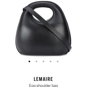 LEMAIRE egg shoulder bag navy-black 100% auth